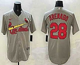Men's St Louis Cardinals #28 Nolan Arenado Grey Stitched Cool Base Nike Jersey,baseball caps,new era cap wholesale,wholesale hats